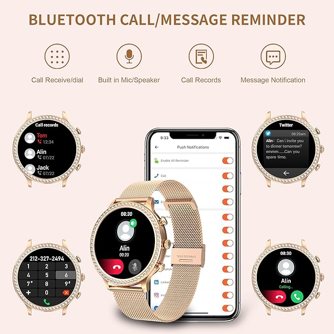 Smart Watches for Women (Answer/Make Call), Colesma Smart Watch for Android & iPhone, 1.32" HD Fitness Tracker Watch Sleep/Heart Rate/SpO2 Monitor Pedometer Waterproof Smartwatch,Multiple Sports Modes