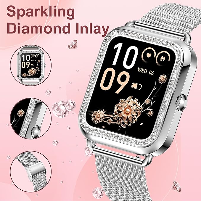 Smart Watch, Colesma 1.59" HD Smart Watches for Women, Answer/Make Call Fitness Tracker Watch for Android iPhone, Sleep/Heart Rate/SpO2/Blood Pressure Monitor, 180+ Dials, Waterproof Watches for Women