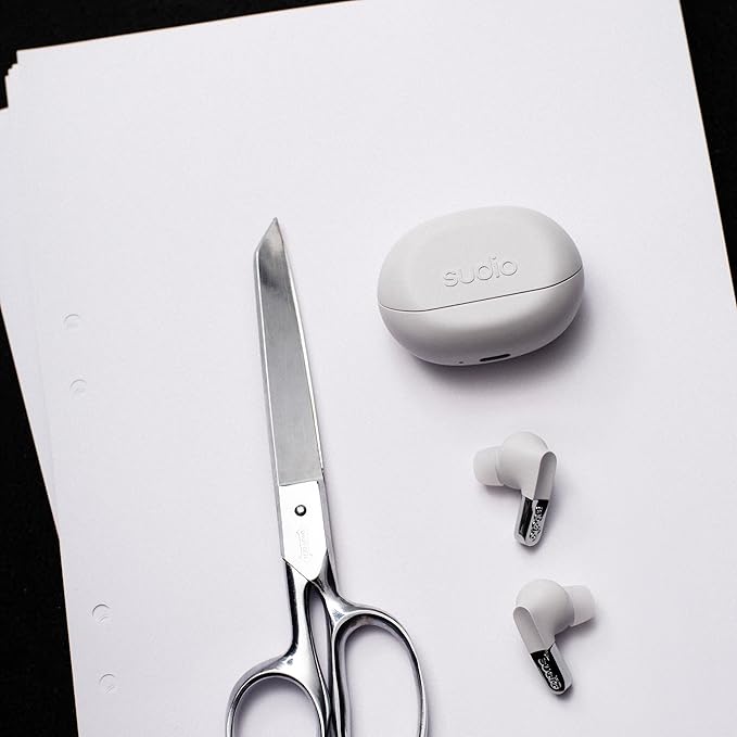 sudio N3 Pro Wireless Earbuds – Active Noise Cancelling (ANC), 30-Hour Playtime, Sweat & Splashproof, Eco-Friendly Design with Recycled Materials, Comfortable Fit, Premium Metallic Finish (White)