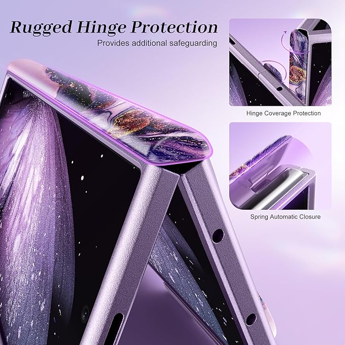 GVIEWIN for Samsung Galaxy Z Fold 7 Case Built-in HD Screen Protector [Compatible with Magsafe][Hidden Kickstand] Magnetic Full-Body Hinge Protection Slim Phone Case for Z Fold 7, Dreamland River