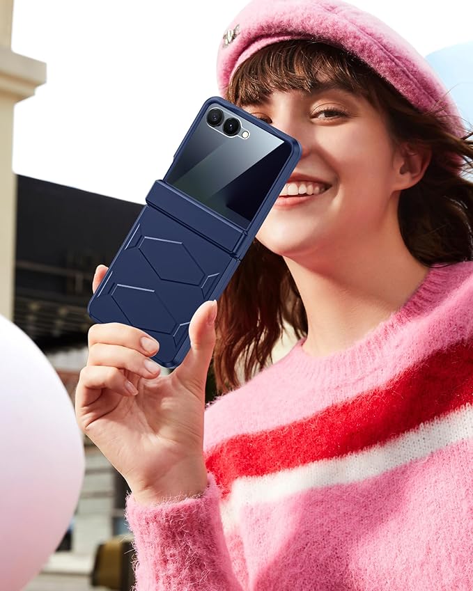 for Samsung Galaxy Z Flip 7 Case,Built-in Privacy Screen Protector&Hinge Protection Shockproof All-Inclusive Smartphone Cover for Samsung Galaxy Z Flip 7(Blue)