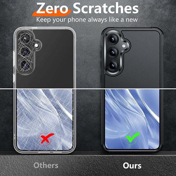 Red2Fire for Samsung Galaxy S25 Plus Case, [Military Grade Shockproof] Heavy Duty Full Body Protection Phone Case for S25 Plus Case 6.7 inch,Black