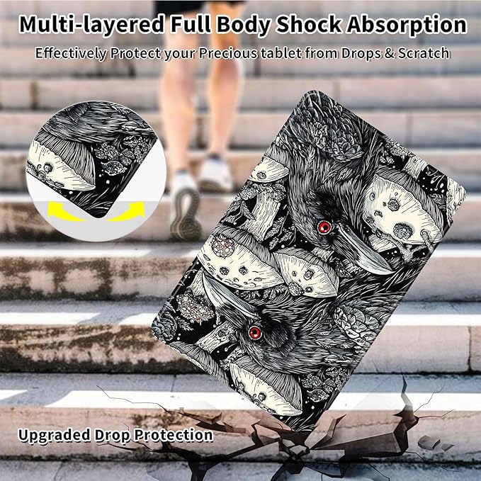 Case for Samsung Galaxy Tab S10 Ultra/Tab S9 Ultra 14.6-Inch, 360 Degree Rotating Folio Stand Smart Cover for Galaxy Tab S10 Ultra/ S9 Ultra 14.6'', Auto Sleep/Wake, Ravens