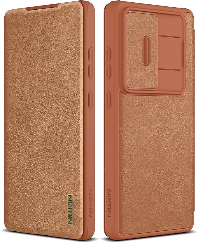 Nillkin for Samsung Galaxy S25 Ultra Wallet Case with Camera Cover, [Lens Protection] Premium Leather Slim Protective Shockproof Hard Cover Flip Phone Case for Galaxy S25 Ultra 6.9'' Brown