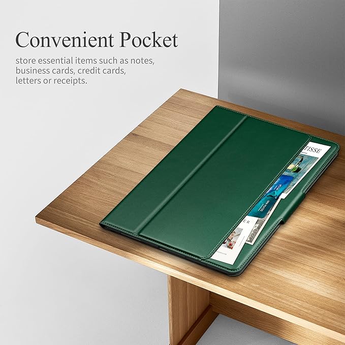 auaua Case for iPad (A16) 11th Generation 11 Inch 2025, iPad 10th Generation 10.9 Inch 2022, with Pencil Holder and Pocket, Typing Angle Muti-Stand Magnetic Closure Auto Sleep/Wake (Green)