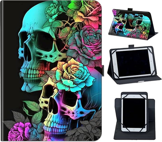 Case for Lenovo Tab P11 Pro Gen 2 11.2" 2022,Mxfdegf 360 Degree Rotating Stand and Magnetic Closure Case for 11.2 inch Lenovo Tab P11 Pro 2nd Generation,Colorful Rose Flower Skull