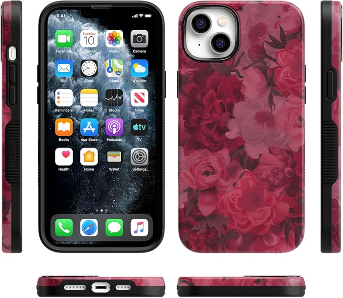 Casely iPhone 14 Case | Romance Novel | Moody Floral | Compatible with MagSafe | Bold Protective Design