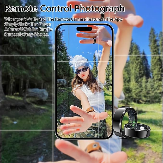 Smart Ring for Women Men,IP68 Waterproof Wearable Fitness Tracker with Sleep Tracking Heart Rate Healthy Monitor Ring Activity Monitoring Steps for iOS Android