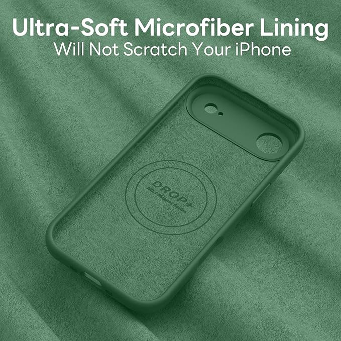 Vooii Magnetic Compatible with iPhone Air Case (Compatible with Magsafe) (Upgraded Camera Protection) Liquid Silicone Shockproof Full Body Protective Phone Cover for Women Men, Green, 6.5"