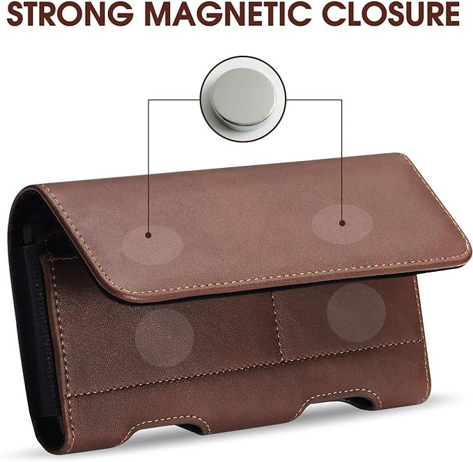 BECPLT for Galaxy S25 Ultra S24+ S23 Ultra Holster Leather Carrying Cell Phone Holder Belt Clip Holster Case Pouch Brown