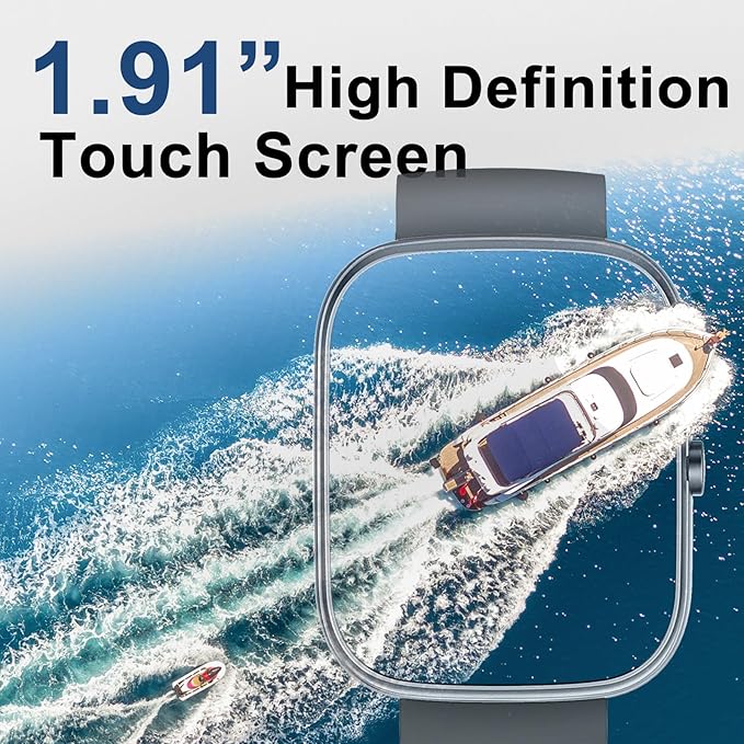 Kuizil Smart Watch for Men Women, 1.91" Smartwatch (Answer/Make Call), Fitness Tracker with 100+ Sport Modes, IP68 Waterproof, Heart Rate/Sleep Monitor, Pedometer, Activity Tracker for Android iOS