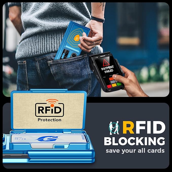 for Samsung Galaxy Z Fold 7 Case Wallet RFID [Cards Holder][Camera Cover][Kickstand] Full Body Shockproof Silicone Protective Phone Case for Galaxy Z Fold 7 Case(Lake Blue)