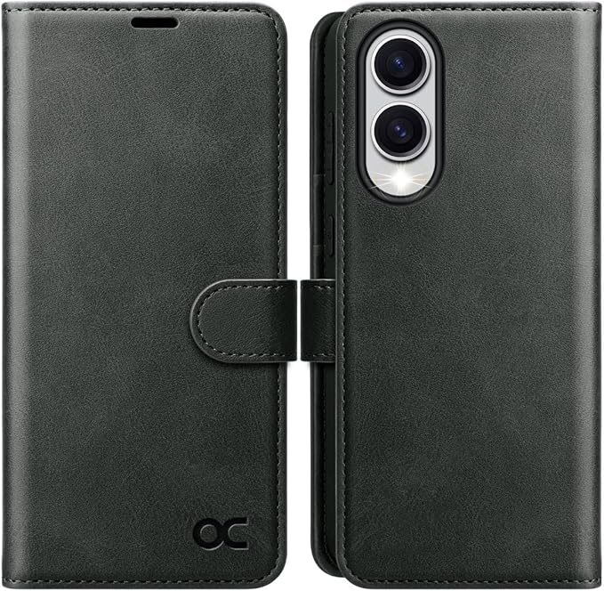 OCASE Compatible with Galaxy S25 Edge Wallet Case, PU Leather Flip Folio Case with Card Holders RFID Blocking Kickstand [Shockproof TPU Inner Shell] Protective Phone Cover 2025, Graphite