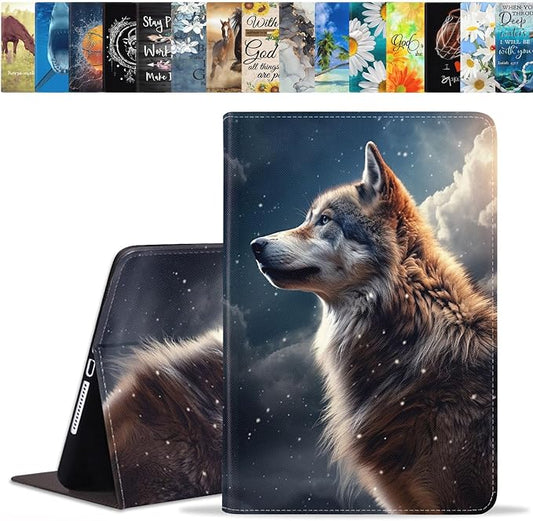 Case for Samsung Galaxy Tab A9 Plus 11 Inch 2023 Model (SM-X210/X216/X218), Slim Lightweight PU Leather Stand Cover with Auto Wake/Sleep - Wolf