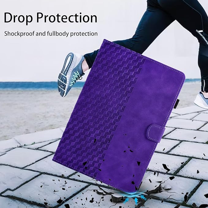 Case for Samsung Galaxy Tab S10+ Plus 2024 / S9 FE+ Plus/ S9+ Plus 12.4 Inch 2023 Magnetic Multi-Angle Leather Folio Stand Shell Folio with Card Holder Galaxy Tab S9+/S9 FE+ - Purple