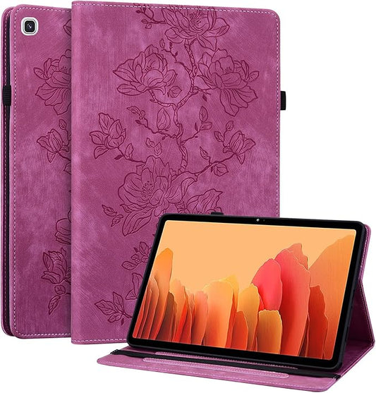 Case for Samsung Galaxy Tab A7 10.4 Inch 2022 2020 (SM-T500/T505/T507), Slim PU Leather Folio Cover with Multi-Angle Stand and Pen Holder, Rose