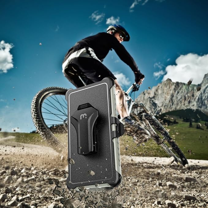 M MYBAT PRO Maverick Series for Samsung Galaxy S25 Ultra Case with Belt Clip Holster, 6.9 inch, Heavy Duty Military Grade Drop Protective Case w 360° Rotating Stand (No Screen Protector)