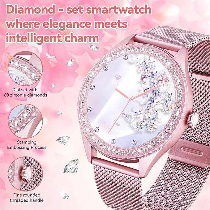 Smart Watch for Women - Make/Answer Call, 1.32" IP67 Waterproof Fitness Watch with Heart Rate Sleep Monitor, 100+ Sports Modes Activity Tracker, Step Counter Smartwatch (Violet)