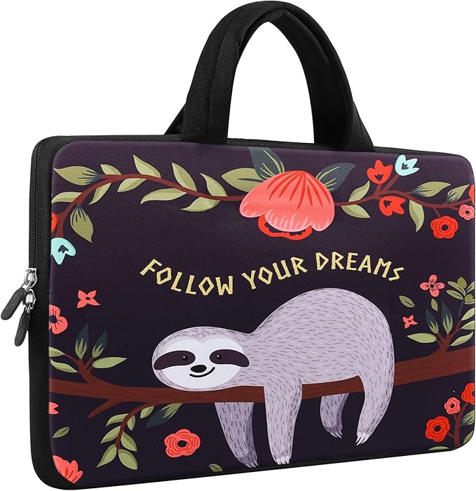 ICOLOR 11 11.6 12 12.1 12.5 inch Laptop Carrying Bag Chromebook Case Notebook Ultrabook Bag Tablet Cover Neoprene Laptop Sleeve case chromebook Sleeve with Handle Kids Boys Girls Sloth