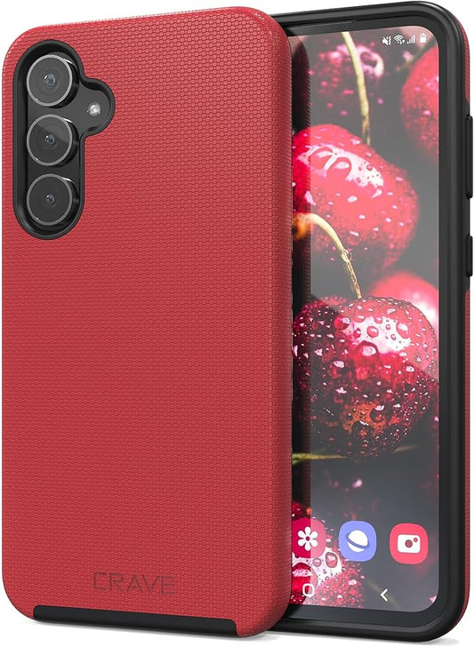 Crave Dual Guard Compatible with Samsung Galaxy S23 FE Case - Shockproof Protection with Dual Layer Design, Red