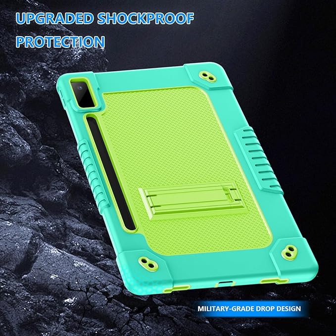 for Lenovo Tab P12 Case,for Lenovo Tab P12 12.7 Inch Tablet Case,Heavy Duty Kids Shockproof with Kickstand Shoulder Strap Cover for Lenovo Tab P12 2023/2024/Xiaoxin Pad Pro (Mint Green)