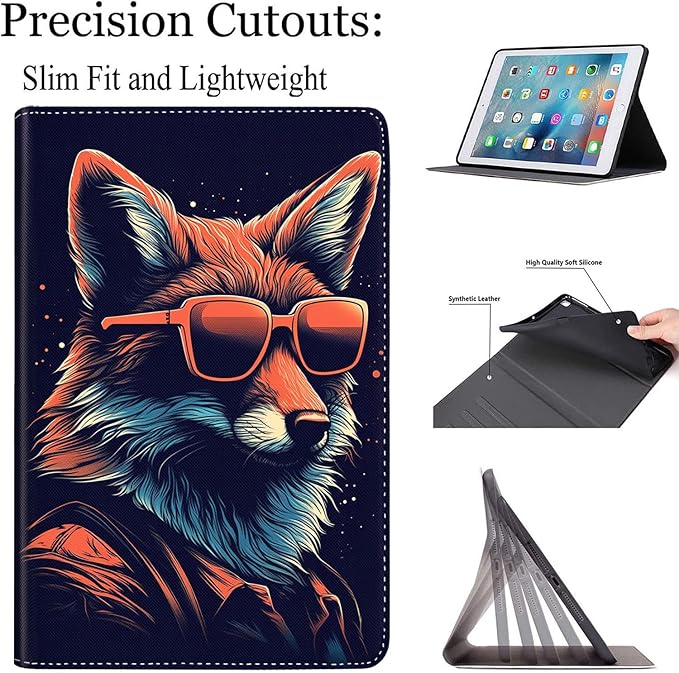 Case for Galaxy Tab A9 Plus ， Auto Sleep/Wake Multi-Angle Viewing Slim Folio Stand Cover for Samsung Galaxy Tab A9+/A9 Plus 11 Inch 2023 (SM-X210/X216/X218), Cool Fox