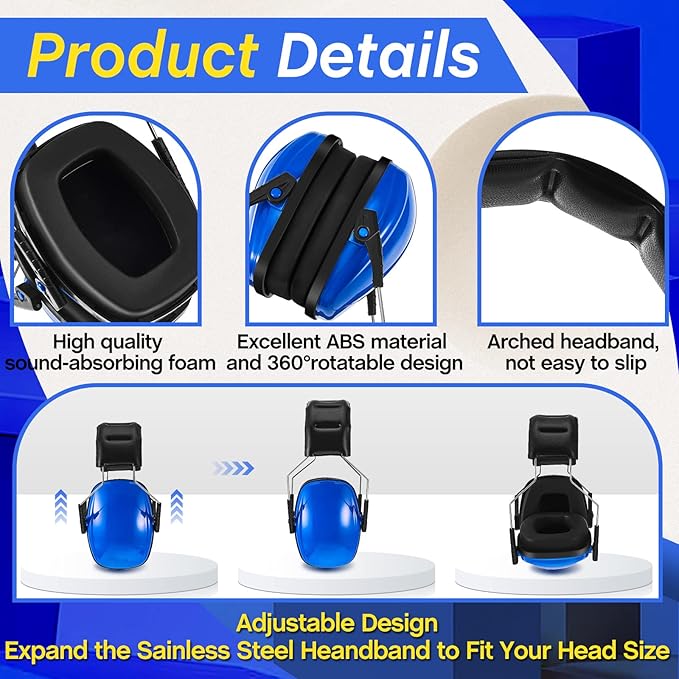 Amylove 6 Pcs Kids Noise Cancelling Headphones 27db Adjustable Earmuffs for Autism Sensory Toddler Children