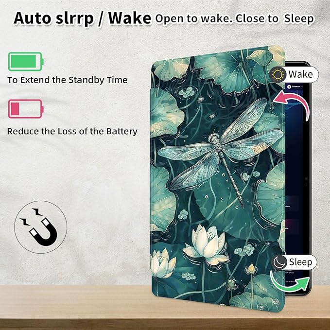 Case for Samsung Galaxy Tab S10 Ultra/Tab S9 Ultra 14.6-Inch, 360 Degree Rotating Folio Stand Smart Cover for Galaxy Tab S10 Ultra/ S9 Ultra 14.6'', Auto Sleep/Wake, Dragonfly 2