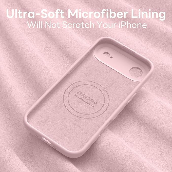 Vooii Magnetic Compatible with iPhone Air Case (Compatible with Magsafe) (Upgraded Camera Protection) Liquid Silicone Shockproof Full Body Protective Phone Cover for Women Men, Pink Sand, 6.5"