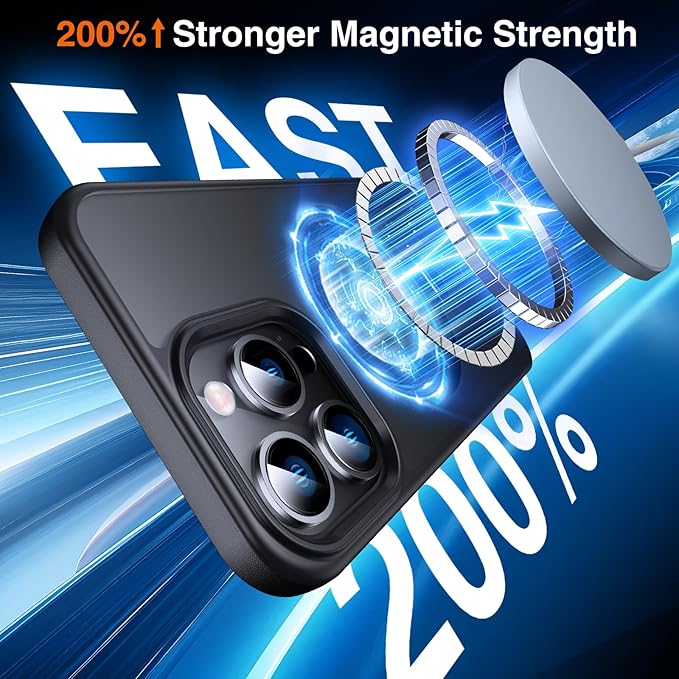 360° O-Ring MagStander for iPhone 14 Pro Case with Magnetic Kickstand Ring Holder [Compatible with MagSafe][360°Rotate Stand Ring][Military Shockproof] iPhone 14 Pro Phone Cover Matte Black