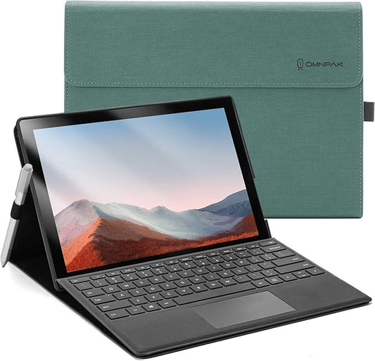 Omnpak Case for Microsoft Surface Pro 7+ (2021)/Surface Pro 7(2019)/Surface Pro 6(2018)/Surface Pro 5(2017)/Surface Pro 4, Adjustable Viewing Angle, Compatible with Type Cover Keyboard