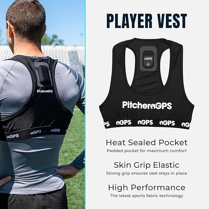 PitcheroGPS Soccer Player Tracker Bundle – (Adult Large) | GPS Sports Vest Includes 12-Month Subscription | Soccer Training Equipment for Performance & Fitness Tracking