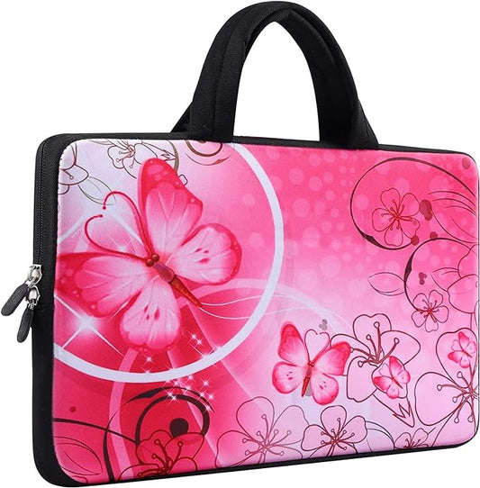 icolor 14 15 15.4 15.6 inch Laptop Handle bag Computer Protect Case Pouch Holder Notebook Sleeve Neoprene Cover Soft Carring Travel Case for Dell Lenovo Toshiba HP Chromebook ASUS Acer Pink ICB-10