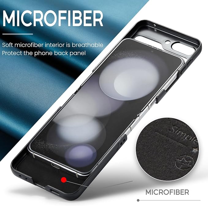 for Samsung Galaxy Z Flip 5 Case, Premium PU Leather Case Anti Scratch Slim Phone Shockproof Protective Phone Cover for Samsung Galaxy Z Flip5, Blue