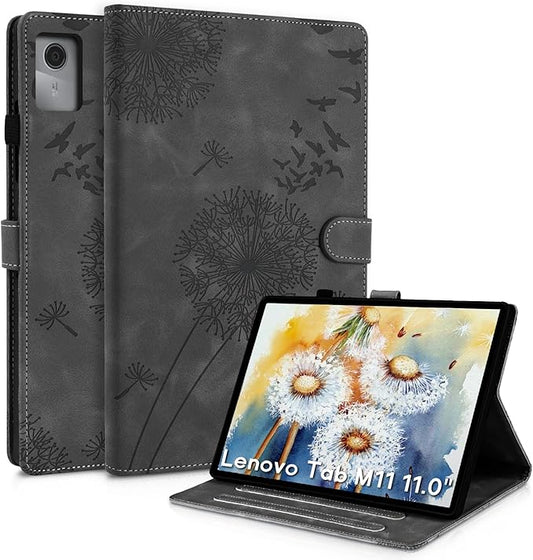 Tablet Cover for Lenovo Tab M11 TB-330FU, Dandelion Design with Kickstand for Pencil Holder, Magnetic Closure, Compatible with Lenovo Tablet K11 TB-330XU / M11 11 Inch Case Black