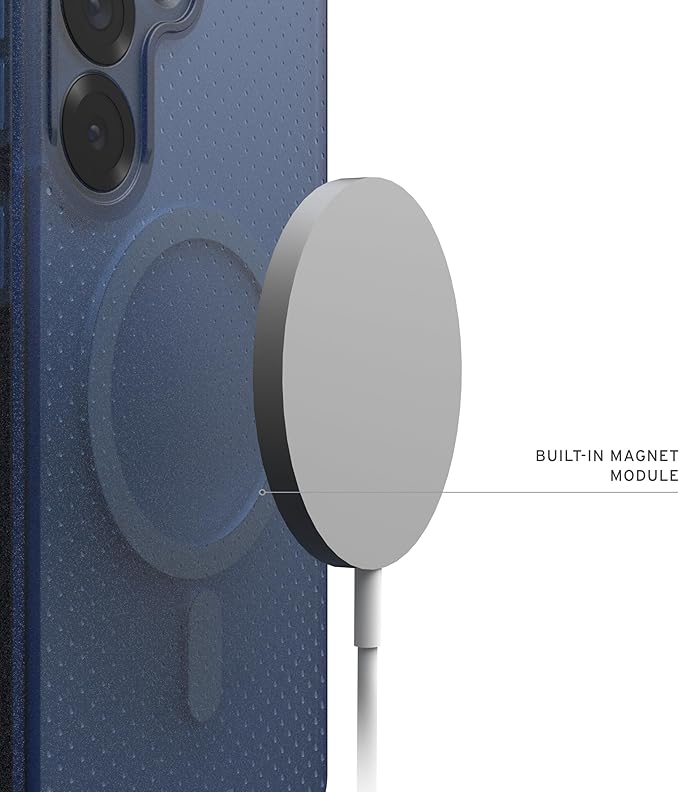 URBAN ARMOR GEAR UAG Designed for Samsung Galaxy S25 Case 6.2" DOT - Compatible with Magnetic Charging Slim Transparent Rugged Military Drop Tested Protective Cover, Cloud Blue