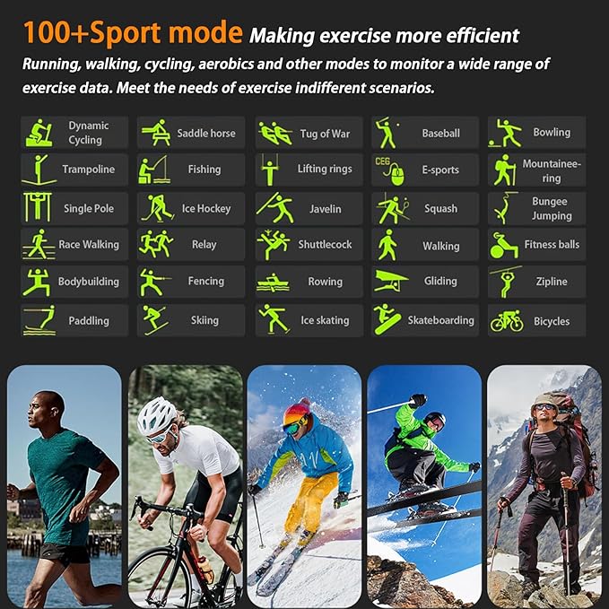 Smart Watch (Answer/Make Calls) for Women Men, Smartwatch with Headphones,110+ Sports Activity Trackers,1.96" HD Fitness Watch with Heart Rate Monitor Sleep Monitor, for iOS Android (Silvery)