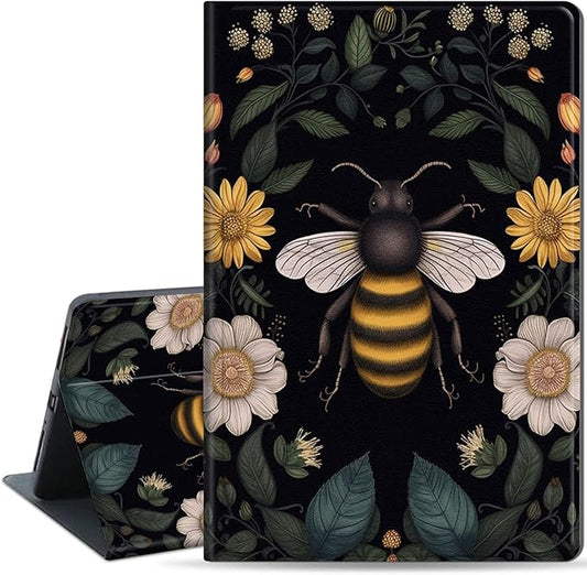 Slim Case for Samsung Galaxy Tab S10 FE / S9 FE 5G 10.9" & Tab S9 11", PU Leather Protective Cover, Multi-Angle Stand, Auto Sleep/Wake, Bee