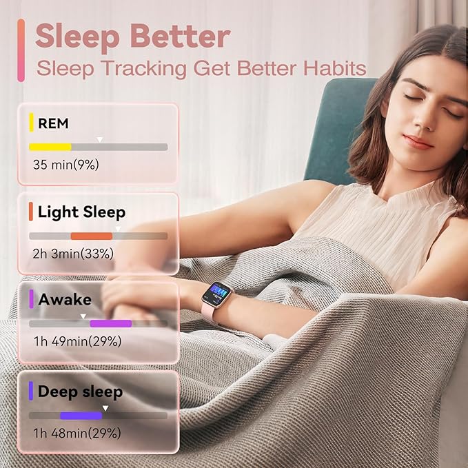 Smart Watches for Women, Alexa Built-in Fitness Watch with 1.8" LCD Screen & Bluetooth Call (Make/Answer), Heart Rate/SpO2/Sleep Monitor, 100 Sports, IP68 Waterproof Smartwatch for Apple Android