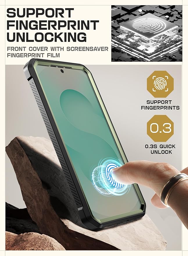 SUPCASE for Samsung Galaxy S25 Case with Stand (Unicorn Beetle Pro), [2 Front Frames] [Built-in Screen Protector & Belt-Clip] Military-Grade Protection Rugged Phone Case for Galaxy S25 6.2", Guldan