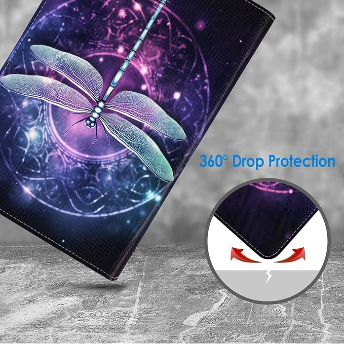 Case for Samsung Galaxy Tab A9 Plus 11 Inch 2023 Model (SM-X210/X216/X218), Slim Lightweight PU Leather Stand Cover with Auto Wake/Sleep, Dragonfly