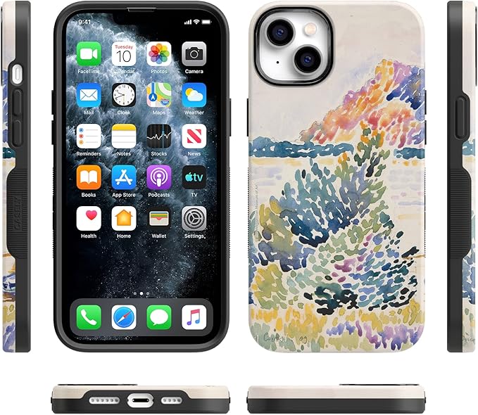 Casely iPhone 14 Case | Cap Nègre | Calm Waters | The Met Museum Watercolor | Compatible with MagSafe | Bold Protective Design