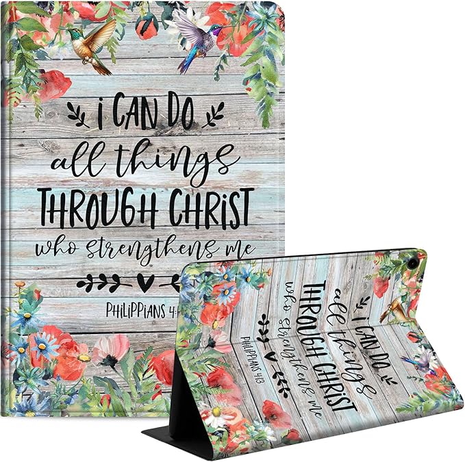 Case for Samsung Galaxy Tab A9 8.7-Inch 2023, Slim PU Leather Stand Cover with Auto Wake/Sleep, Multi-Angle Viewing & Shockproof, Philippians 4:13
