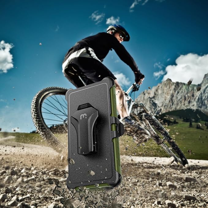 M MYBAT PRO Maverick Series for Samsung Galaxy S25 Ultra Case with Belt Clip Holster, 6.9 inch, Heavy Duty Military Grade Drop Protective Case w 360° Rotating Stand (No Screen Protector) Army Green