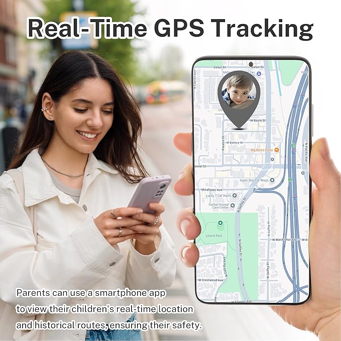 4G Kids Smart Watch with GPS Tracker, Kids Smart Watch Boys with Video Call Alarm SOS Camera Pedometer Stopwatch Caculator Flashlight GPS Watch for Kid Age 5-12