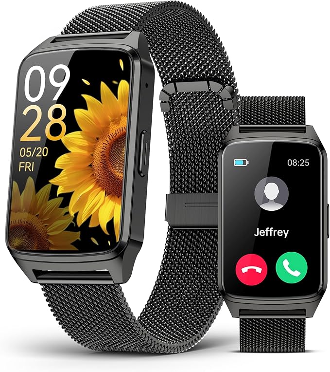 Fitness Tracker Watch for Women Men, Step Counter Compatible with iPhone Android, IP68 Waterproof Activity Tracker with Calorie and Sleep Monitor, 110+ Sports Modes Pedometer Smartwatch (Black, 1.57)