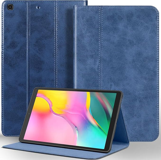 for Samsung Galaxy Tab A 10.1 inch Case 2019 Model(SM-T510/T515/T517) Genuine Leather Cover Protective Shell.Blue
