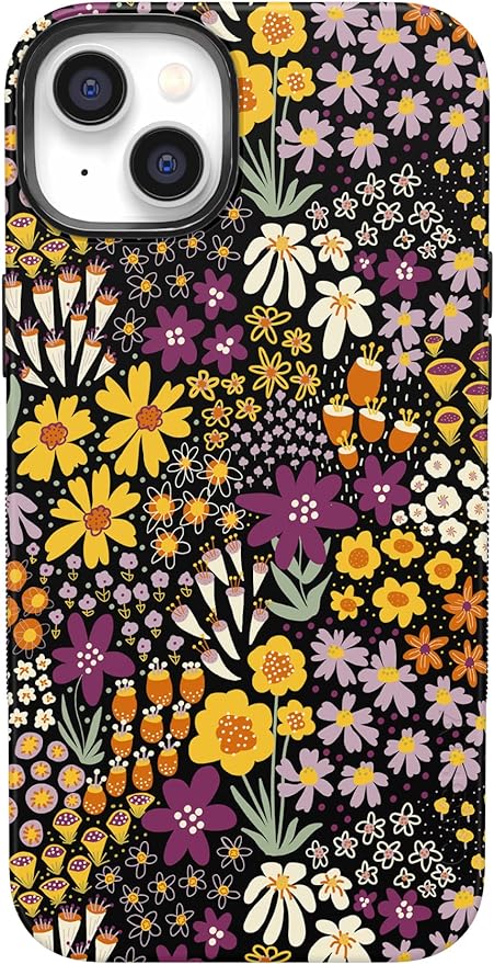 Casely iPhone 14 Case | Falling for You | Plum Floral | Compatible with MagSafe | Bold Protective Design