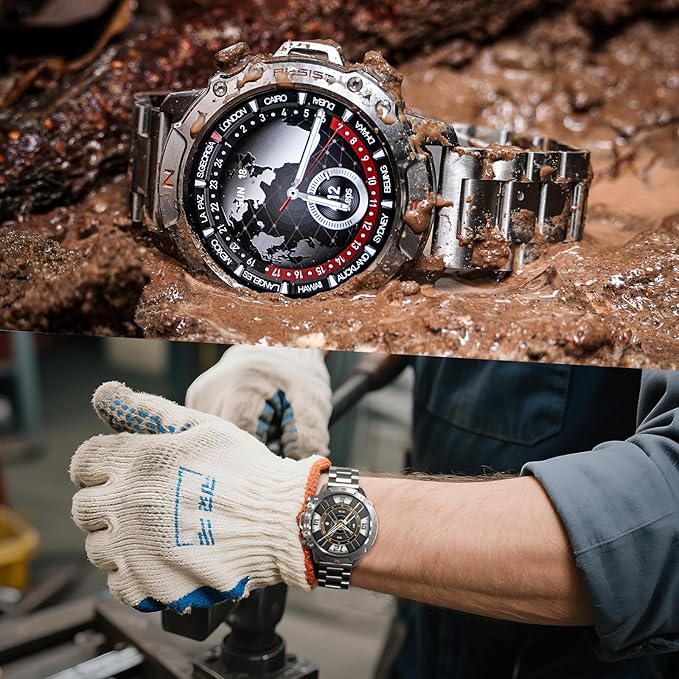 WalkerFit Military Rugged Smart Watch for Men 1.43" AMOLED Smartwatch, Always-on, 3ATM Waterproof for Swim,Accurate HR Sleep Monitor,Bluetooth Call Fitness Watch for iPhone Andriod Compatible, Silver