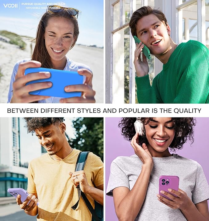 Vooii Compatible with iPhone 14 Pro Case, Liquid Silicone Upgrade [Camera Protection] [Soft Anti-Scratch Microfiber Lining] Shockproof Phone Case for iPhone 14 Pro 6.1 inch - Light Purple